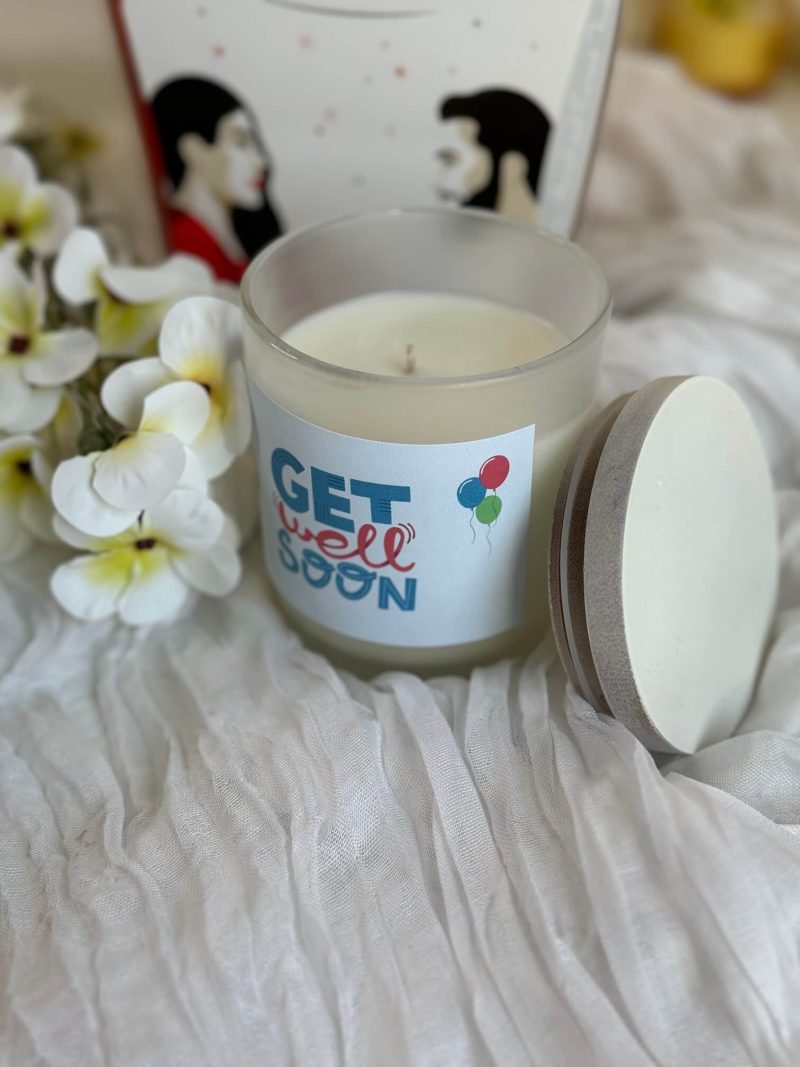 Get well soon custom candle