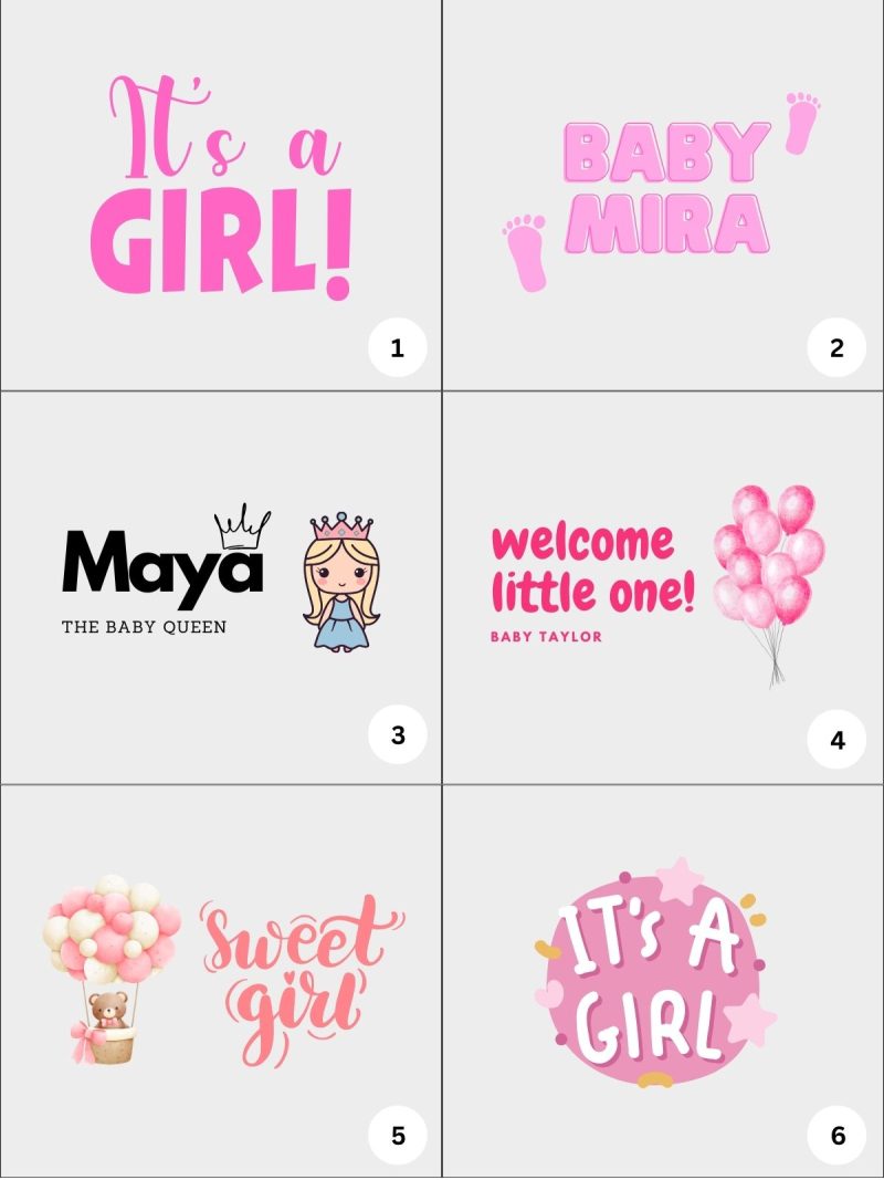 Baby Girl Sachet Label Designs