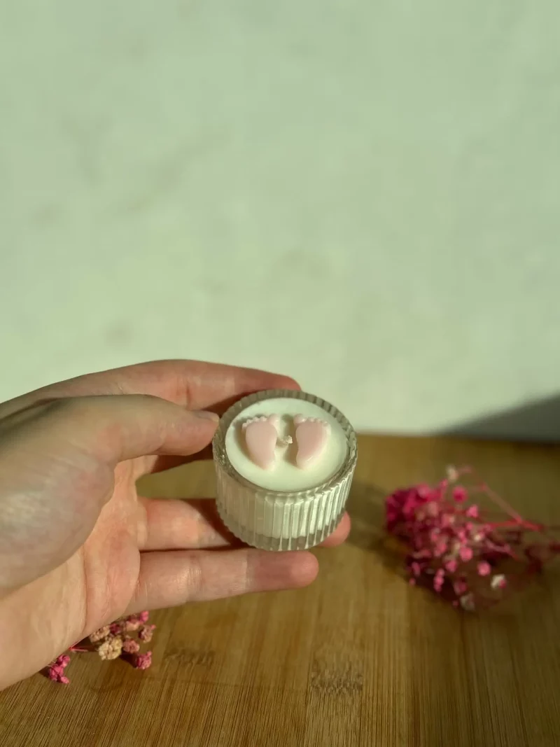 It's a Girl Baby Feet Candle Favor held