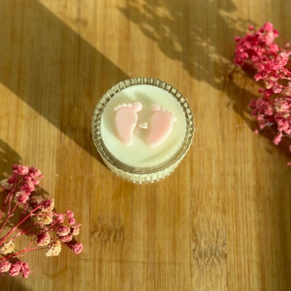 It's a Girl Baby Feet Candle Favor top